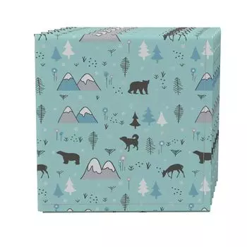 Набор салфеток из 4 шт., 100 % хлопок, 20x20 дюймов, Wild in Nature Blue