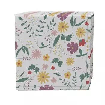 Набор салфеток из 4 шт., 100 % хлопок, 20x20 дюймов, винтажный цветочный принт