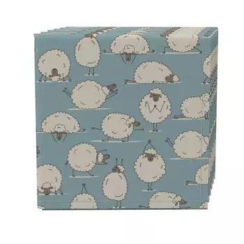 Набор салфеток из 4 шт., 100% хлопок, 20x20 дюймов, Yoga Sheep