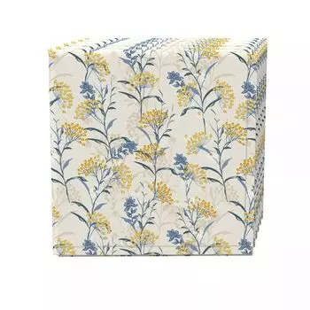 Набор салфеток из 4 шт., 100 % хлопок, 20x20 дюймов, желтые ягоды с цветами