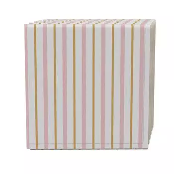Набор салфеток из 4 шт., 100 % хлопок, 20x20 дюймов, золотые и розовые полосы.