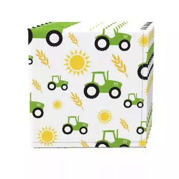 Набор салфеток из 4 шт., 100% хлопок, 20x20 дюймов, Тракторы на ферме