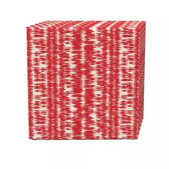 Набор салфеток из 4 шт., 100% хлопок, 20x20 дюймов, Red Ikat Design