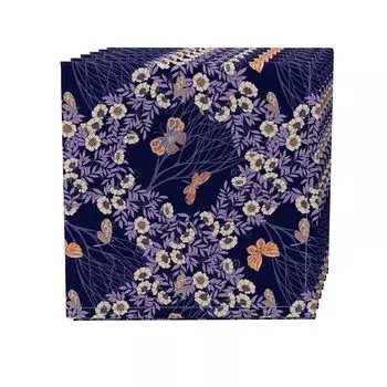 Набор салфеток из 4 шт., 100 % хлопок, 20х20 дюймов, цветочный 5