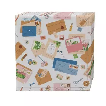 Набор салфеток из 4 штук, 100% хлопок, 20х20 дюймов, «Письма по почте»