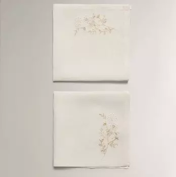 Набор салфеток Zara Home Embroidered Linen, 2 шт