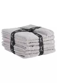 Набор Sansibar из 4-х мыльных полотенец, гостевых полотенец, 30х30 см, 100% хлопок, серебро