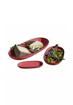 Набор сервировочных тарелок, 3 шт. Biarr красный Loberon, красный