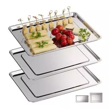 Набор сервировочных тарелок, 3 шт. Relaxdays, серебряный