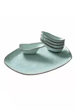 Набор сервировочных тарелок Biarr, 6 шт., бирюзовый Loberon, бирюзовый