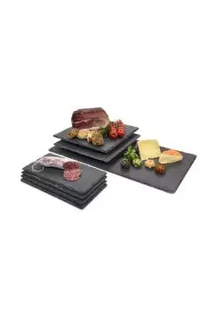 Набор сервировочных тарелок из глазурованного сланца, 7 шт Snger, антрацит