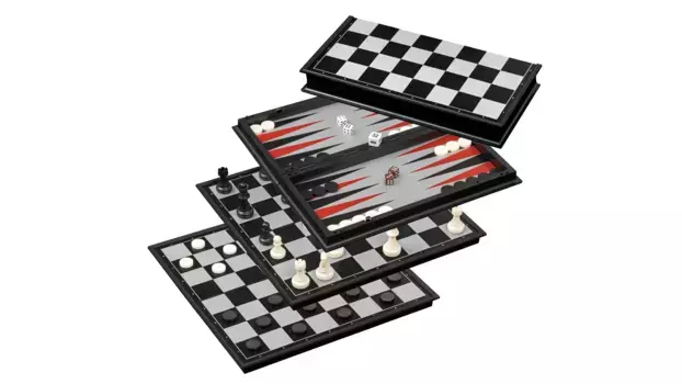 Набор шашек шахматные нарды, пластик, поле 37 мм