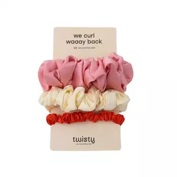 Набор шелковых резинок для волос, 3 шт./1 упаковка. Twisty We curl waaay back