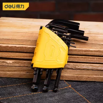 Набор шестигранных ключей Deli, черный, комбинация шестигранных ключей, набор из 9 предметов DL232109H