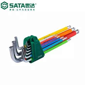 Набор шестигранных ключей с удлиненной шаровой головкой SATA Tools Rainbow Series, 9 предметов 09101CH