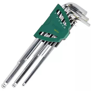 Набор шестигранных ключей SATA с длинной шаровой головкой, 9 предметов, 09101, корпоративная настройка