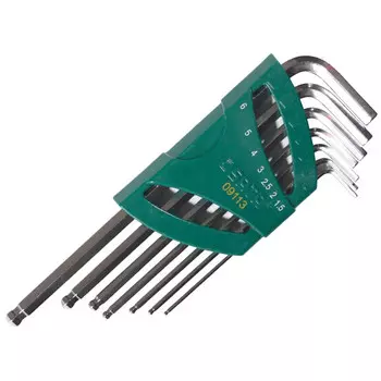 Набор шестигранных ключей Shida с удлиненной шаровой головкой, 7 предметов, 1,5–6 мм 09113 SATA