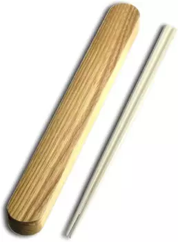 Набор шестигранных палочек для еды и футляра для палочек для еды, 9,1 дюйма (23 см), цвет слоновой кости, можно мыть в посудомоечной машине, сделано в Японии Nagao