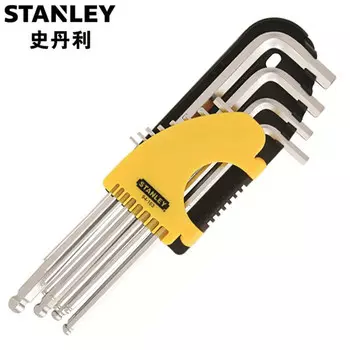 Набор шестигранных шестигранных ключей Stanley с удлиненной шаровой головкой и плоской головкой, 12 штук, дюймовая длинная шаровая головка 94-163-23