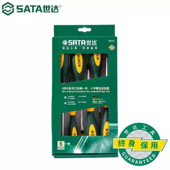 Набор шлицевых крестообразных отверток SATA, 6 предметов, серия G 9335