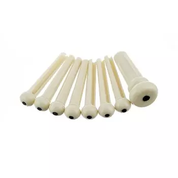 Набор штифтов Fender Bridge цвета слоновой кости с черной точкой (7) Bridge Pin Set Ivory with Black Dot (7)