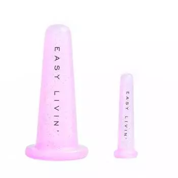 Набор силиконовых чашек для массажа лица и области вокруг глаз. Easy Livin