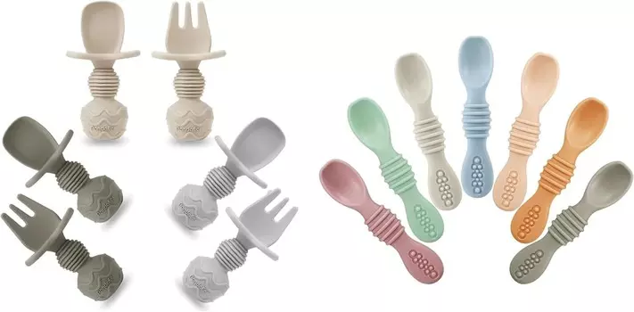 Набор силиконовых детских ложек и вилок для кормления "Панда Уши" PandaEar