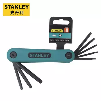 Набор складных звездообразных ключей STANLEY, 8 предметов, сливовый ключ T9-T40 69-263-23C