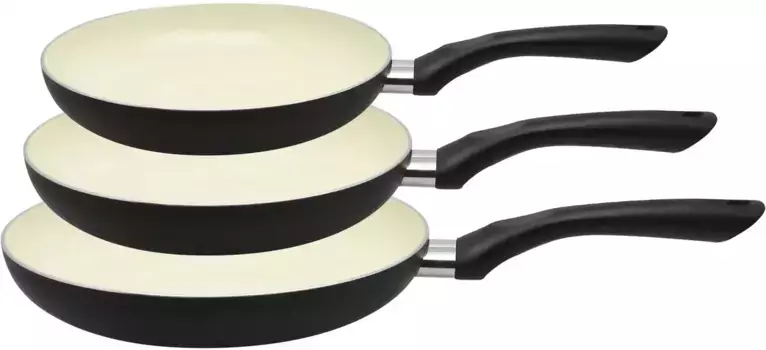 Набор сковород Elo Basic, алюминий, (набор, 3 предмета, 1x сковорода 20 см, 1x сковорода 24 см, 1x сковорода 28 см), индукция Elo - Basic, черный