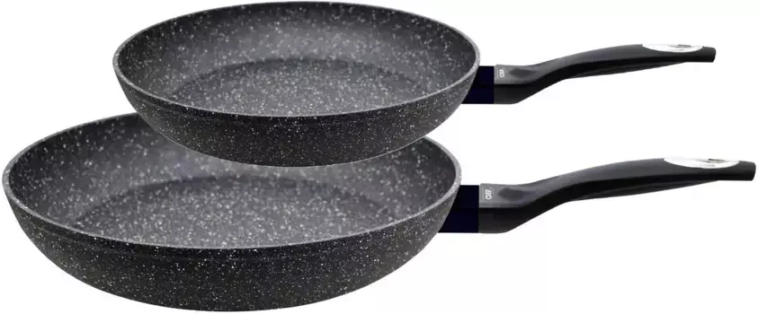 Набор сковород Elo "Granit Passion", алюминий, (набор, 2 предмета, по 1 сковороде 20/28 см), индукция 28 см, черный