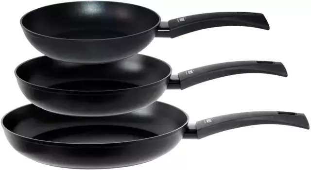 Набор сковород Elo "Urban Native", алюминий, (набор, 3 предмета, по 1 сковороде 20/24/28 см, В: 4,5/4,8/4,8 см), 100% переработанный материал, Антипригарное покрытие, индукция 28 см, черный