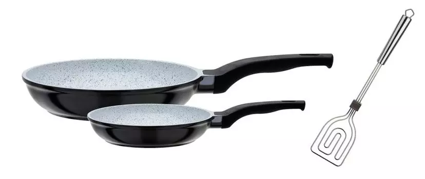 Набор сковород GSW Ceramica Stone, 3 предмета, алюминий, пластик, сковорода ок. 20 x В 4,5 см / ок. 28 x В 6,0 см / универсальная SCALA