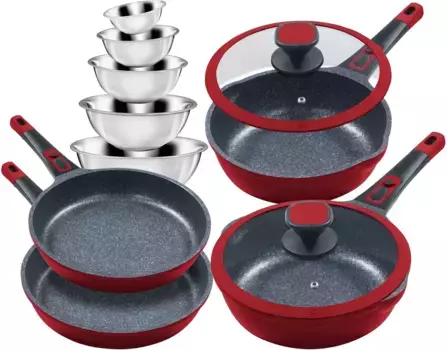 Набор сковород KING "Moonscape" 28 см, красный