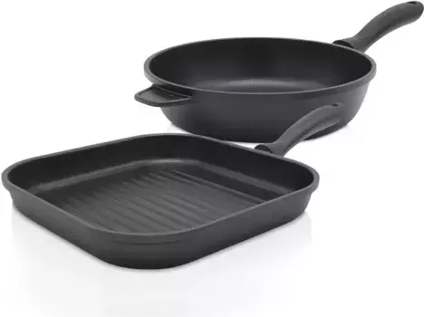 Набор сковород Krger "Набор алюминиевых литых кастрюль LEIPZIG 24,28 см, черный