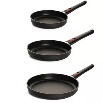 Набор сковород WOLL ECO Lite QXR (БЕЗ PFAS), 3 предмета, со съемной ручкой, подходит для индукционной плиты