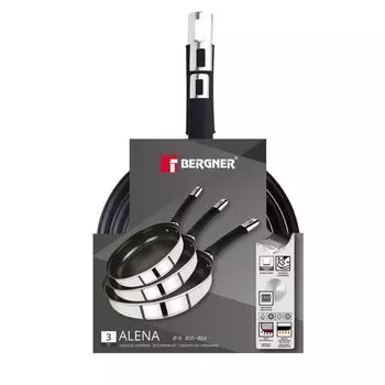 Набор сковородок Bergner ALENA BG нержавеющая сталь 3 предмета