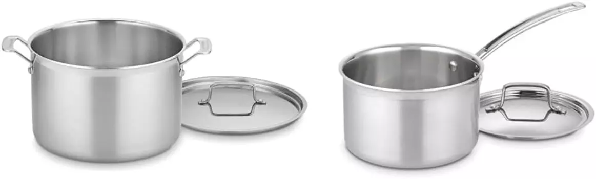 Набор сковородок Cuisinart на 12 литров и набор кастрюль на 3 литра, нержавеющая сталь