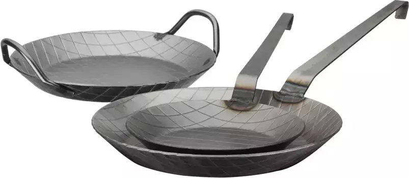 Набор сковородок GSW, утюг, (набор, 3 предмета, 1x сковорода 20 см, 1x сковорода 24 см, 1x сковорода 28 см), индукция, серый