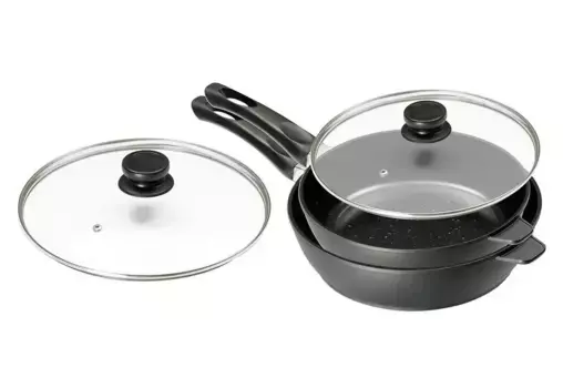 Набор сковородок KING, литой алюминий, (комплект, 2 шт.), индукция 28 см, черный/серебристый