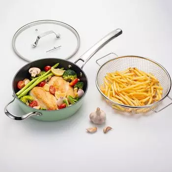 Набор сковородок Livington Grapheo из трех предметов — кастрюля 24 см — для всех типов плит MediaShop