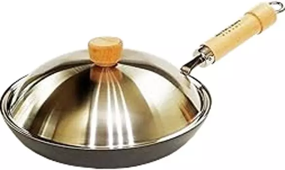 Набор сковородок Riverlight, серебро, 9,4 дюйма (24 см), Goku Japan, сковорода с толстой пластиной и крышкой, вок River Light, Silver