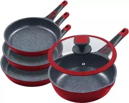 Набор сковрод KING "Moonscape" 28 см, красный