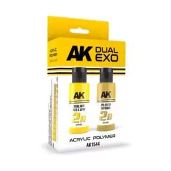 Набор «Солнечный желтый и камни Плутона» (2 x 60 мл), Paint - Dual Exo Sets (AK-Interactive)