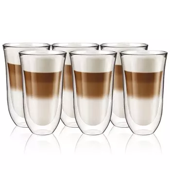 Набор стаканов Cremona с двойными стенками для кофе 250мл 6 шт. - термостаканы для кофе - стаканы для кофе - термостаканы для латте - набор стаканов для кофе Aqualogis