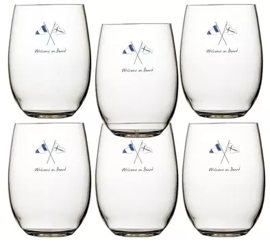 Набор стаканов для лонг-дринков, 6 шт., небьющиеся - Добро пожаловать на борт Marine Business