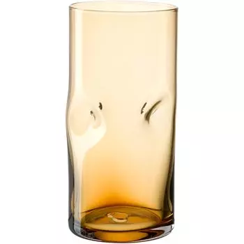 Набор стаканов для лонг-дринов LEONARDO Vesuvio из 4 шт. - чашки из высококачественного стекла органической формы - содержимое 330 мл - ручная работа - можно мыть в посудомоечной машине - 4 стакана янтарного цвета, 077376 Glaskoch, желтый