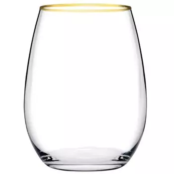 Набор стаканов для напитков Pasabahce Amber Golden Touch, 6 шт., в золотой оправе, прозрачный
