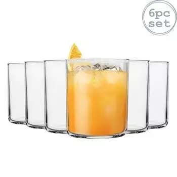 Набор стаканов для питья Bormioli Rocco, 6 предметов Aere - Стеклянные стаканы для питья в современном стиле для воды, сока, виски - 280 мл, коричневый