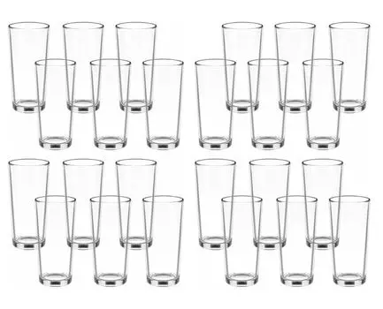 Набор стаканов для воды Стакан для питья 230 мл Набор стаканов из 24 предметов Стакан для сока Стакан для воды KS-Direkt