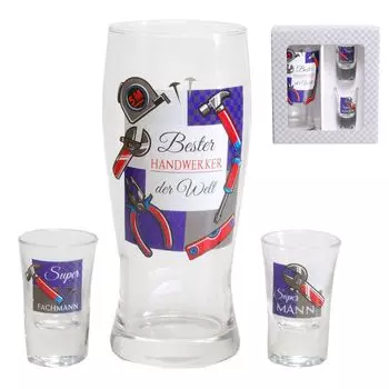 Набор стаканов из 3-х предметов "Мастер" в подарочной упаковке стеклянный подарок Sonstige